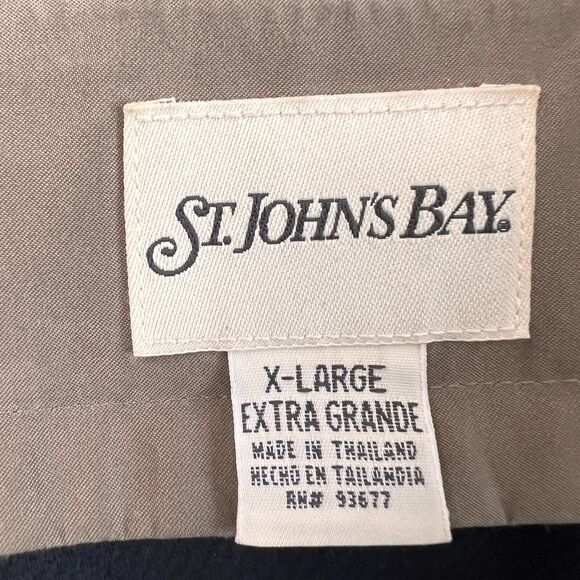 St. Johns Bay Jacket Womens XL Beige Black Collared Zip Up Snap Lined Pockets - Picture 3 of 10